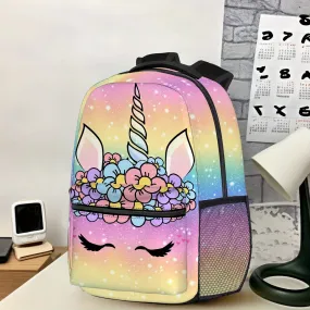 1pc Large Capacity Fashion Print Backpack Set - Zipper Closure, Nylon Material, Spacious Interior, Casual Travel, College Schoolbag - Stylish, Durable, and Practical