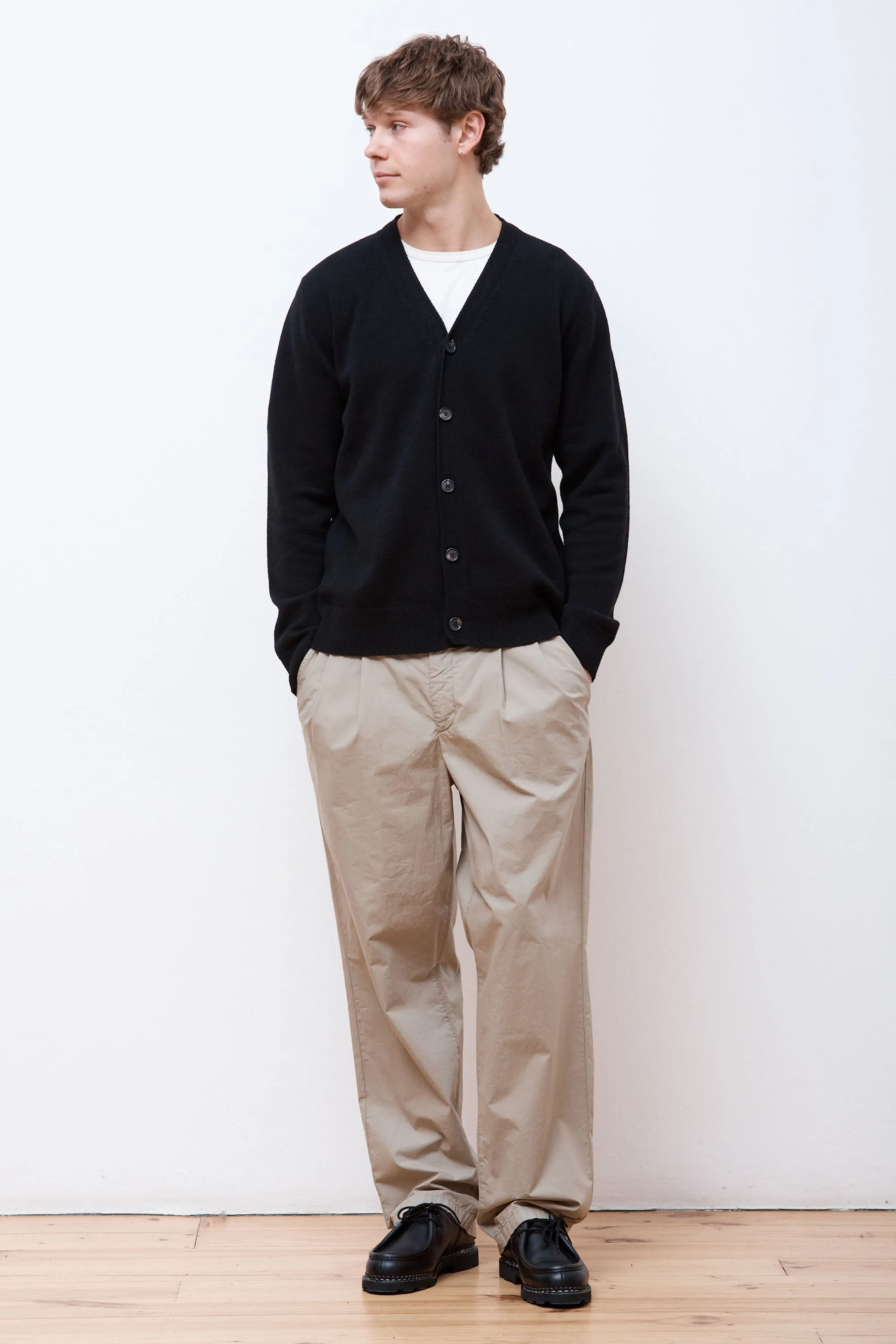 Adam Lambswool Cardigan Black