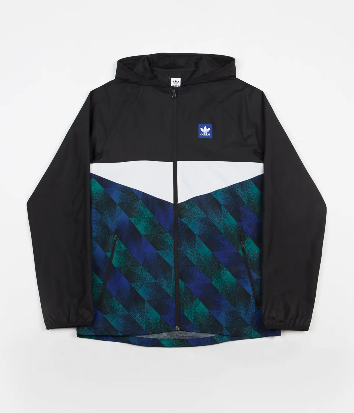 Adidas Towning Jacket - Black / White / Active Blue / Active Green