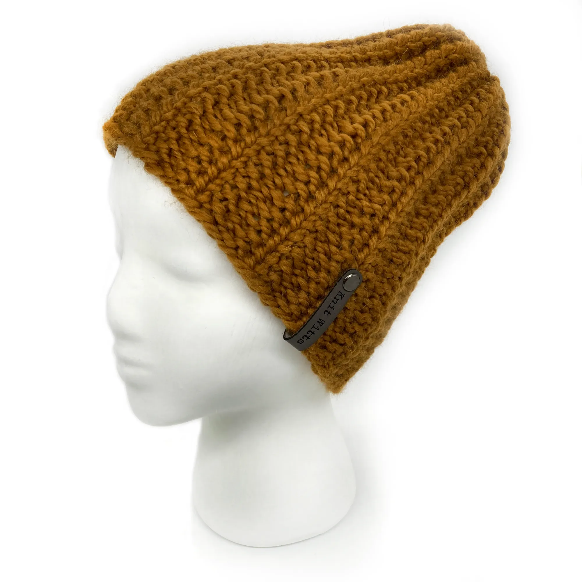 Adult Knit Beanie | Chestnut | Slouchy or Watchman cap | Knit Witts Global