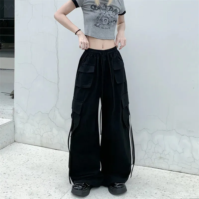 Advbridge  -  Women‘s Wide-leg Pants 2024 Spring/Autumn New Retro High Street Spice Overalls High-waisted Straight Leg Casual Tide Sweatpants