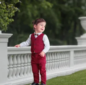 Alejandro Boys Suit- Maroon Red