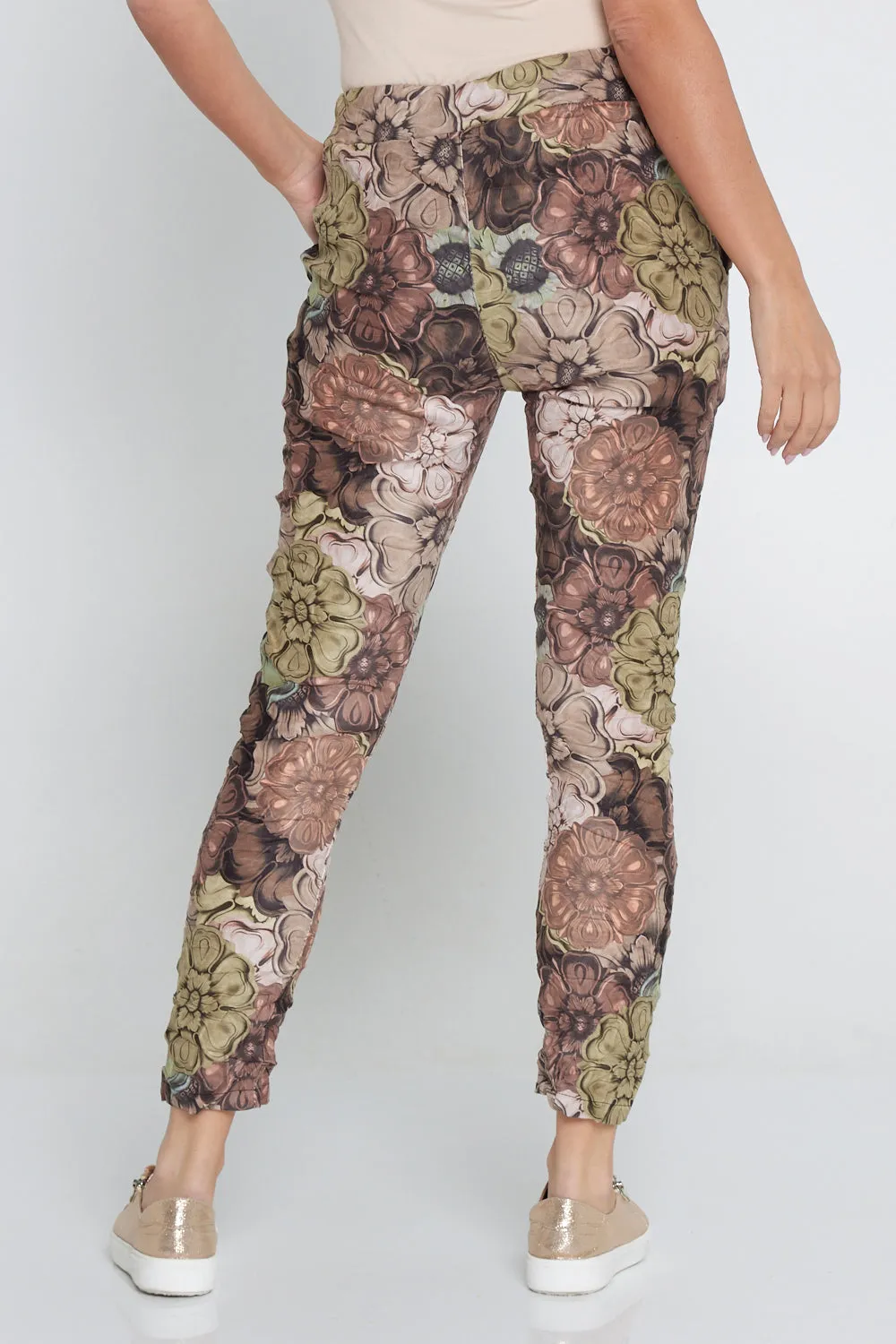 Alina Pants - Brown/Green Floral