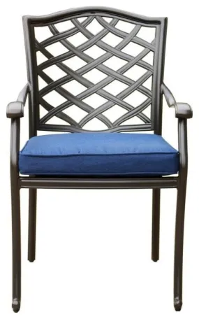 Aluminum Dining Chair, Remains Rust Free With UV Repellent Powder Coat Finish, Includes All-Weather Cushions & Delivered Free.