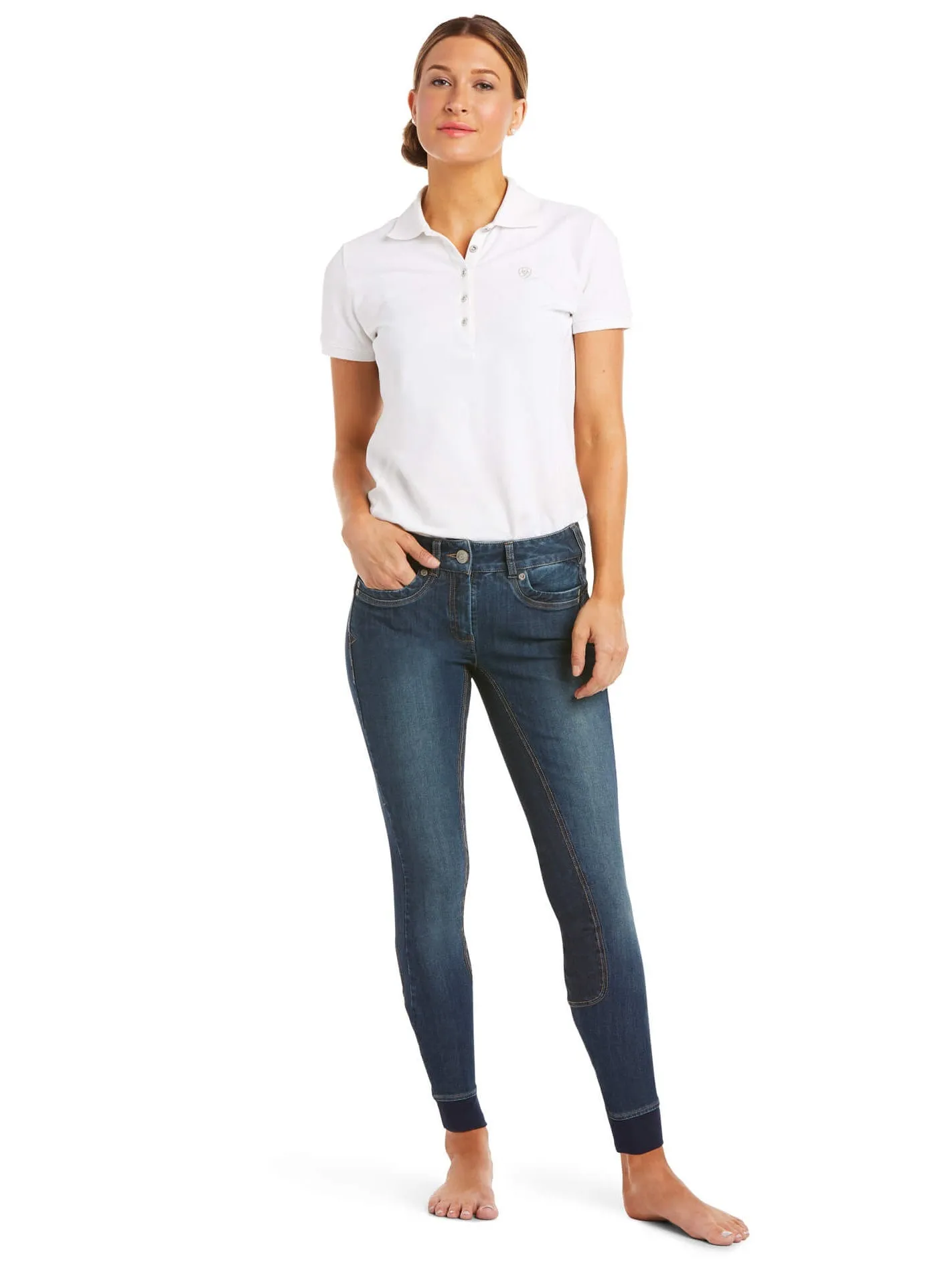 ARIAT Halo Denim Riding Breeches – Womens Full Seat - Marine Blue