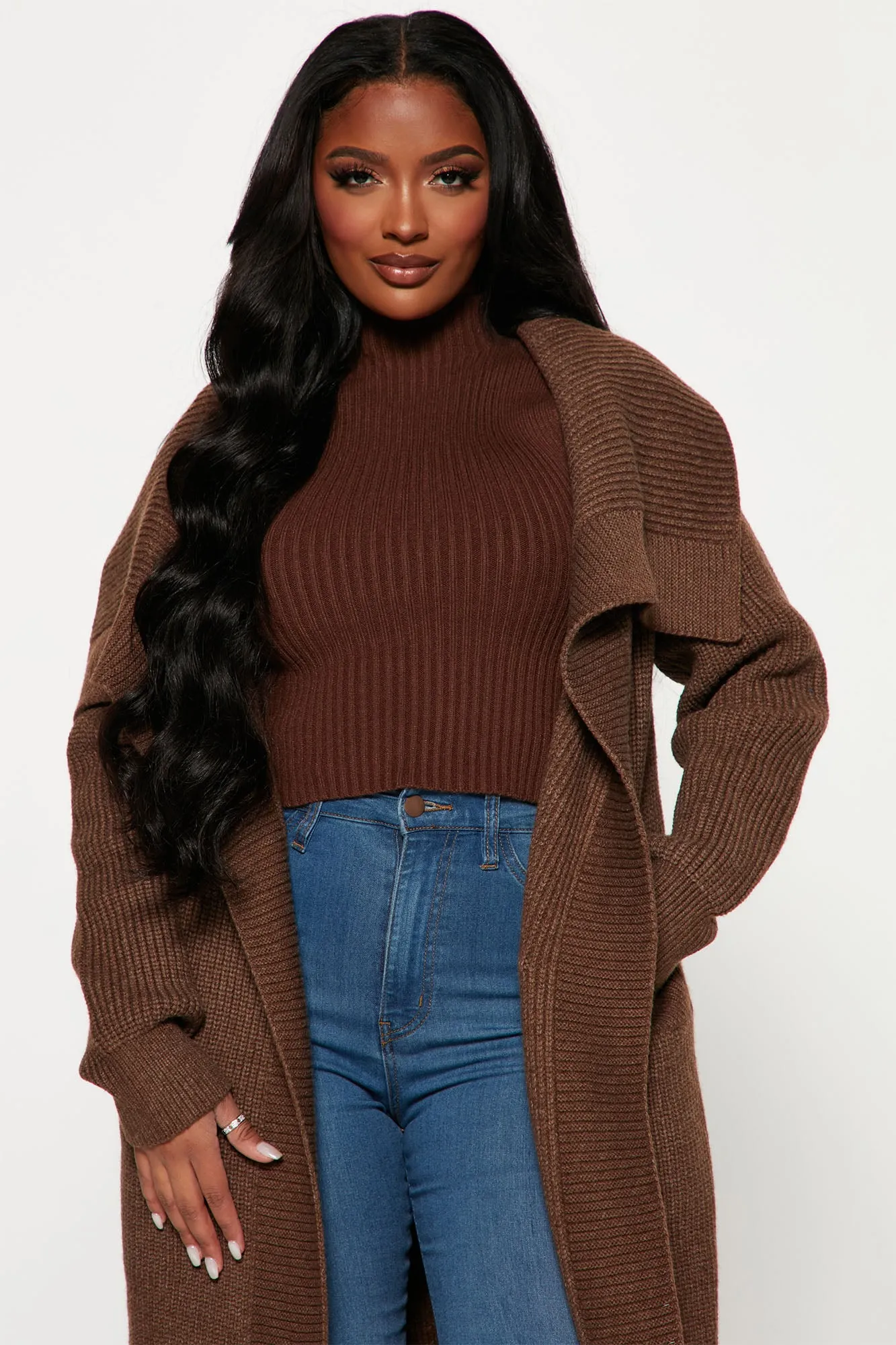 Aspen Sweater Coat - Brown