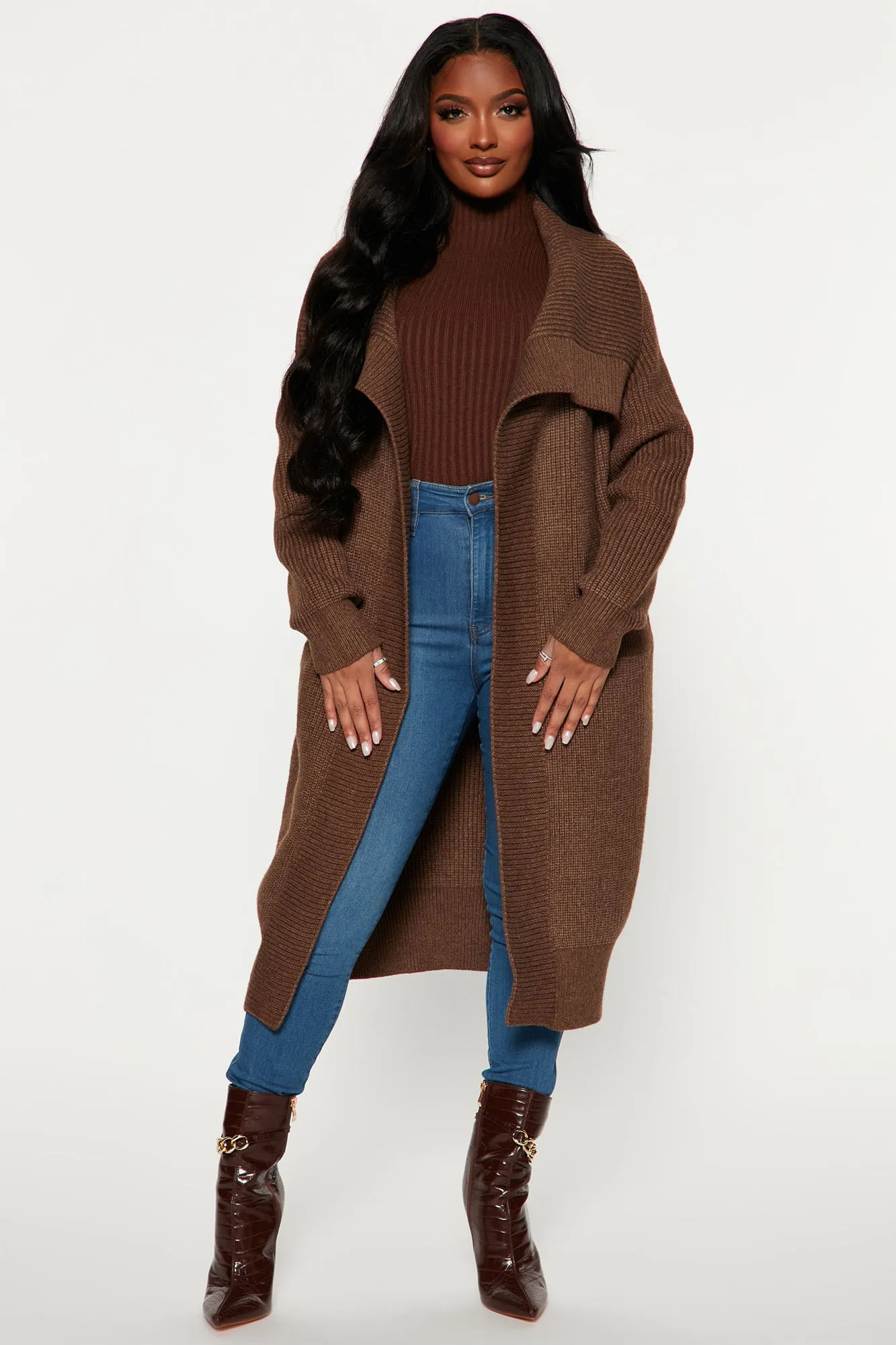 Aspen Sweater Coat - Brown