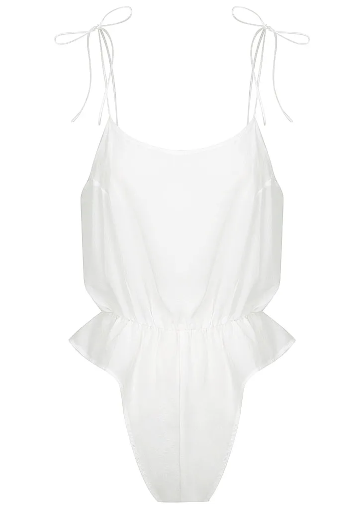 August Silk Romper White