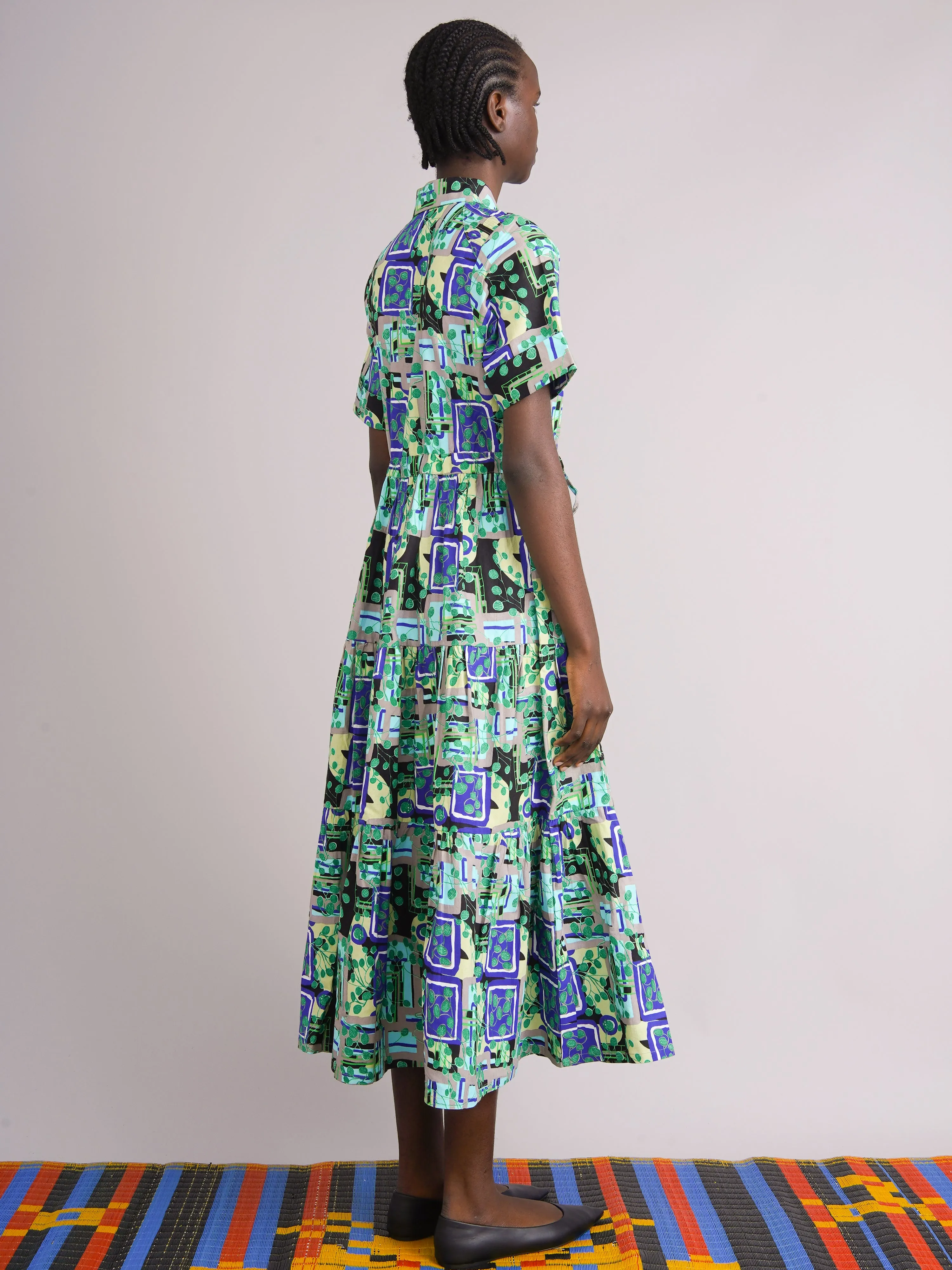 Ayodele Green Drawstring Dress