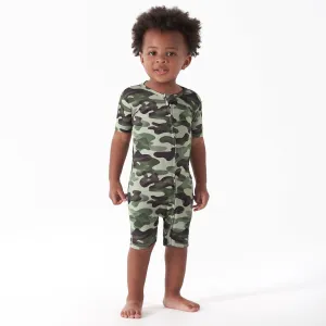 Baby Boys Hide & Seek Camo Buttery Soft Viscose Made from Eucalyptus Snug Fit Romper