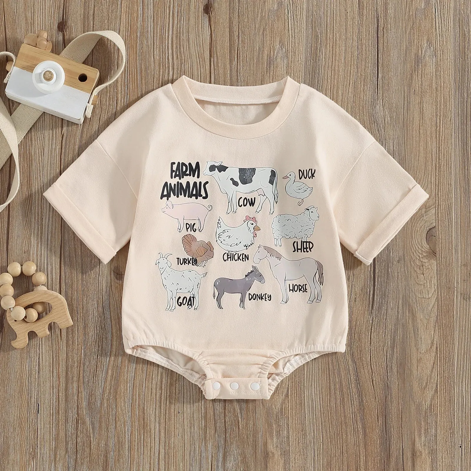 Baby Farm Western Onesie Layette - Farm Animals Horse Cow Pig