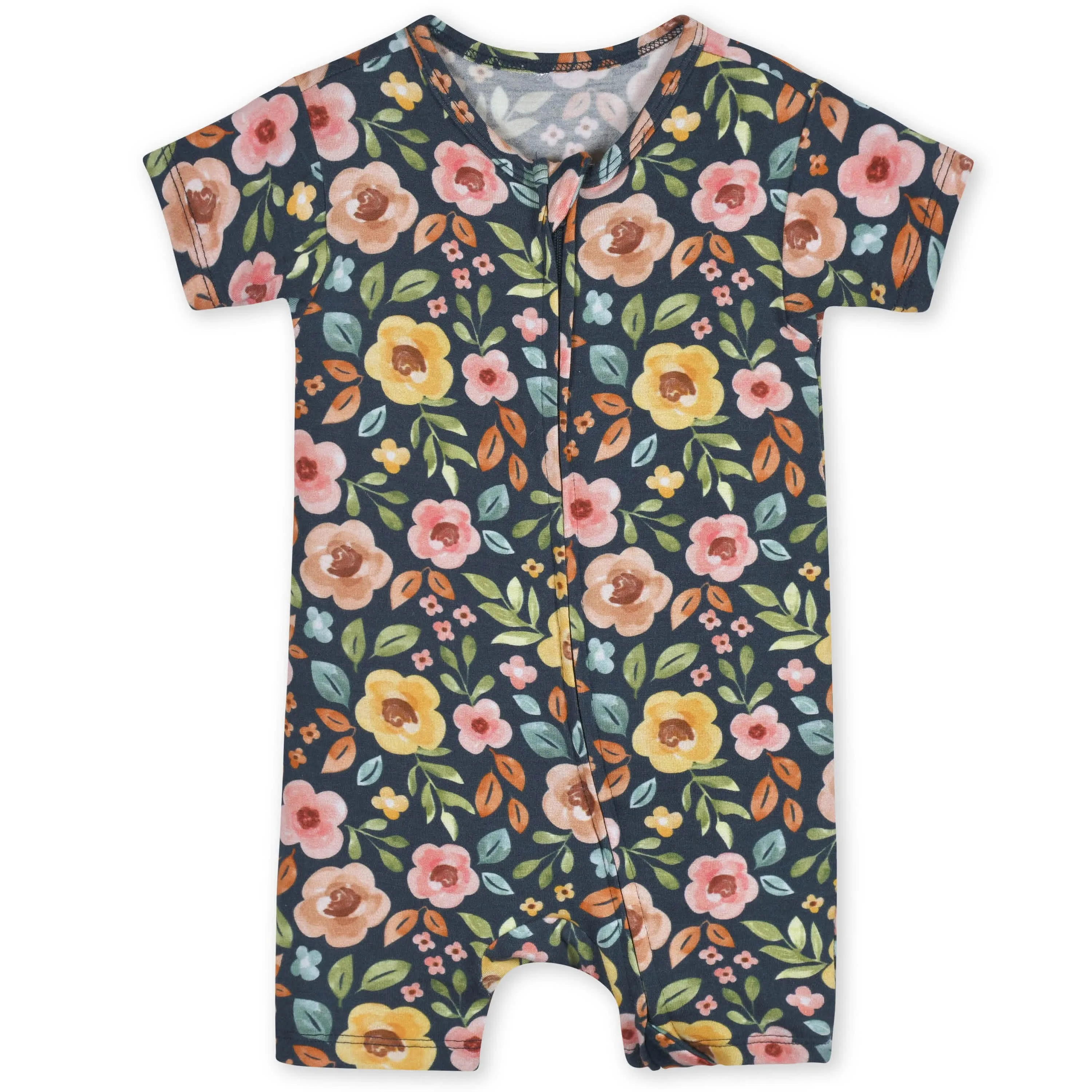 Baby Girls Midnight Floral Buttery Soft Viscose Made from Eucalyptus Snug Fit Romper