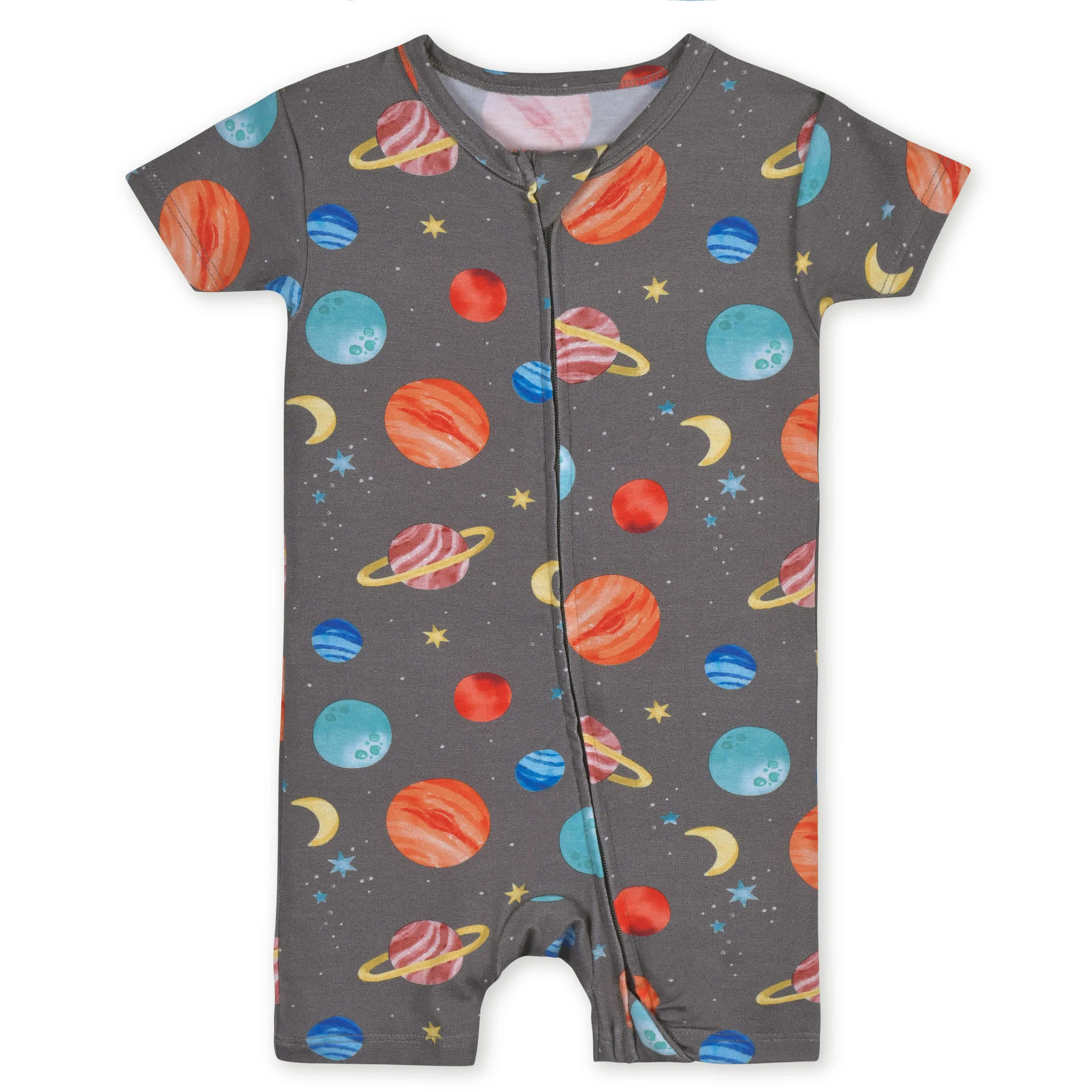 Baby Outer Space Buttery Soft Viscose Made from Eucalyptus Snug Fit Romper