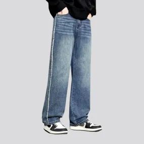 Baggy creased retro men's jeans