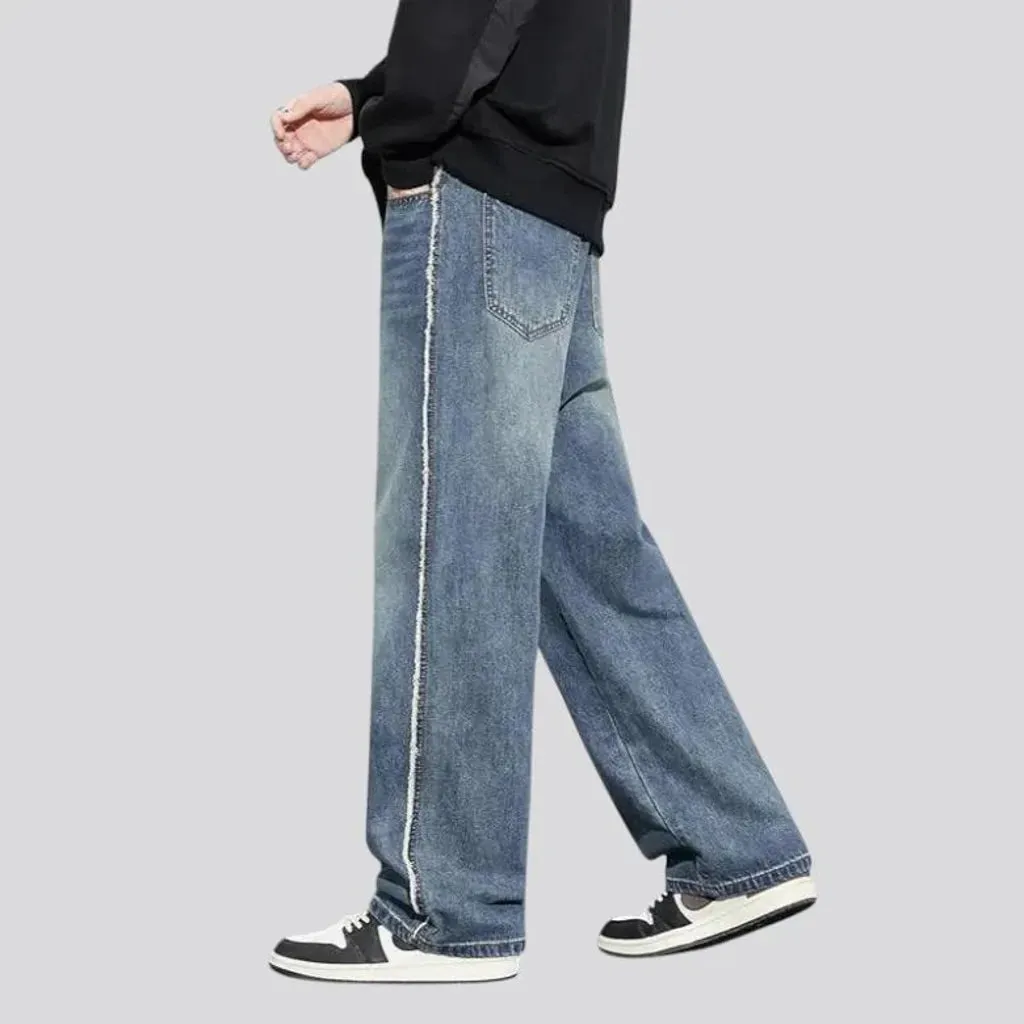 Baggy creased retro men's jeans