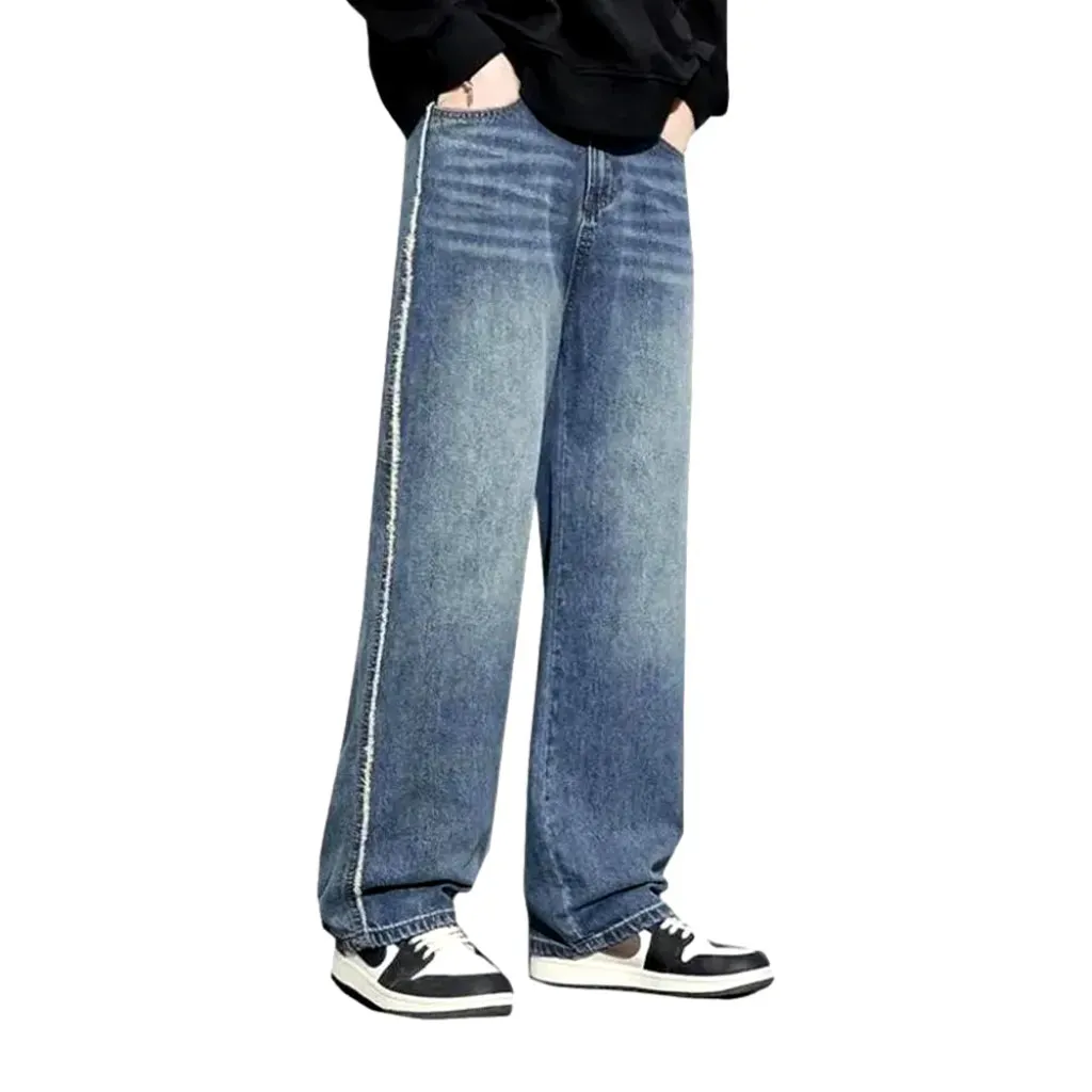 Baggy creased retro men's jeans