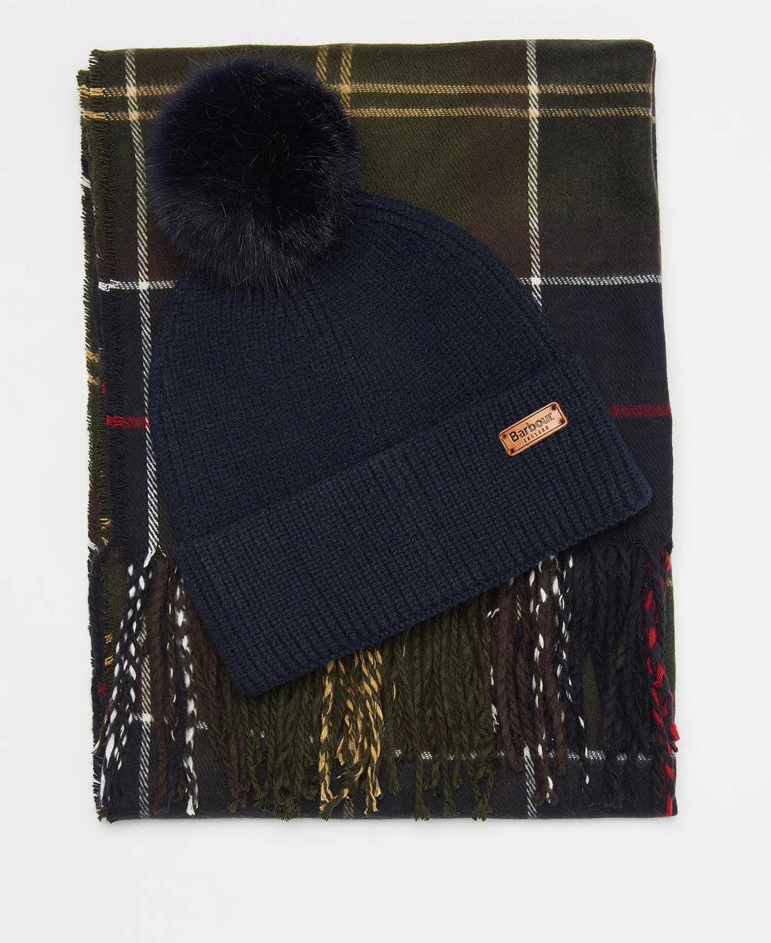 Barbour Dover Beanie & Hailes Scarf Gift Set