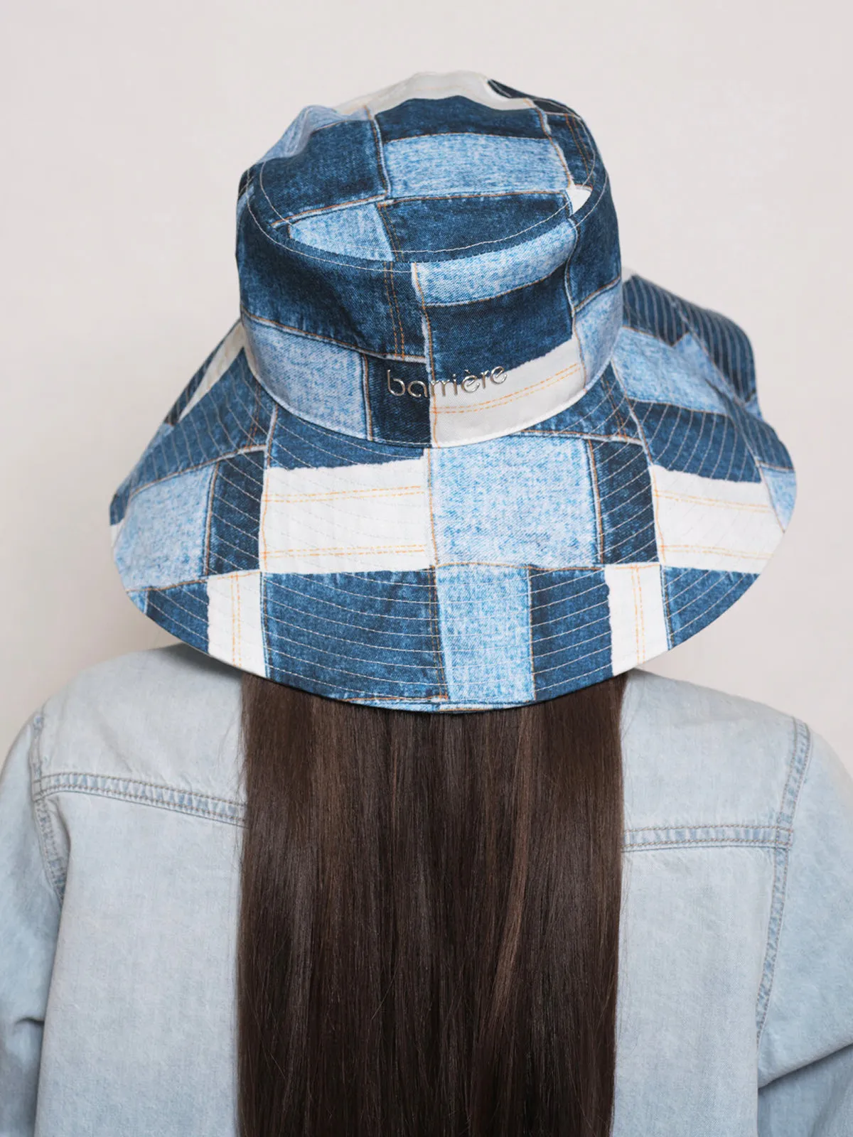 Barriére Denim Print Sun Hat