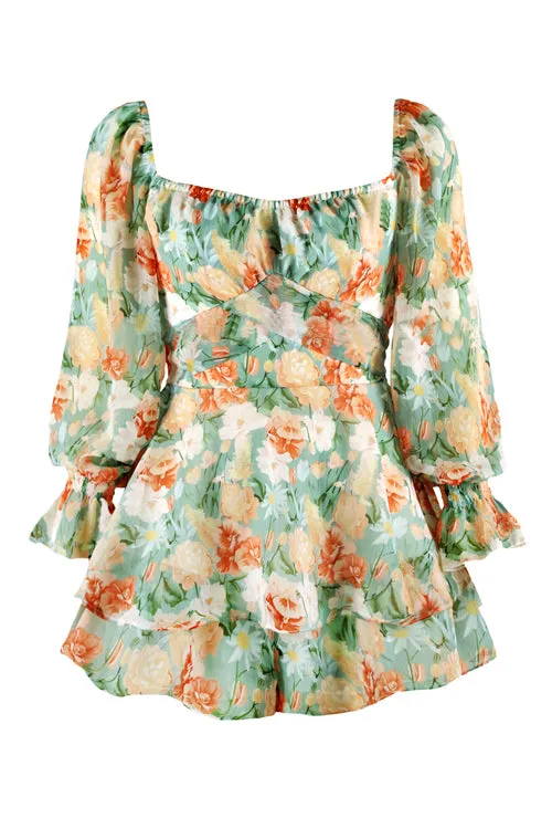 Beautiful Blooms Floral Printed Long Sleeve Romper - 4 Colors