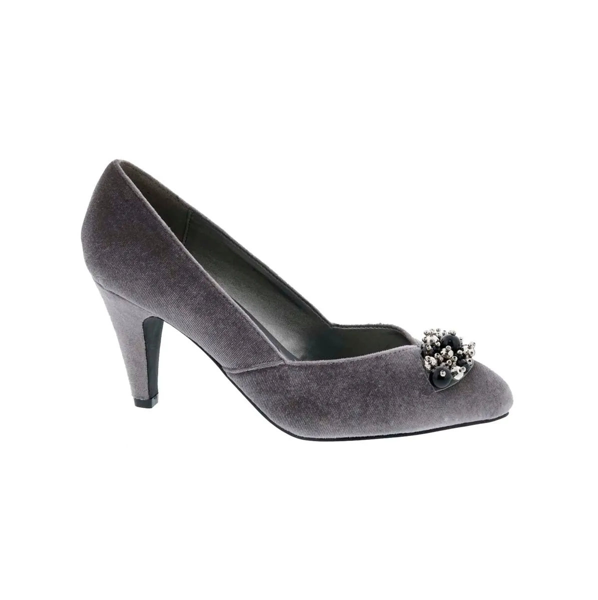 Bellini May Women Pump Dress Shoe In Grey Velvet