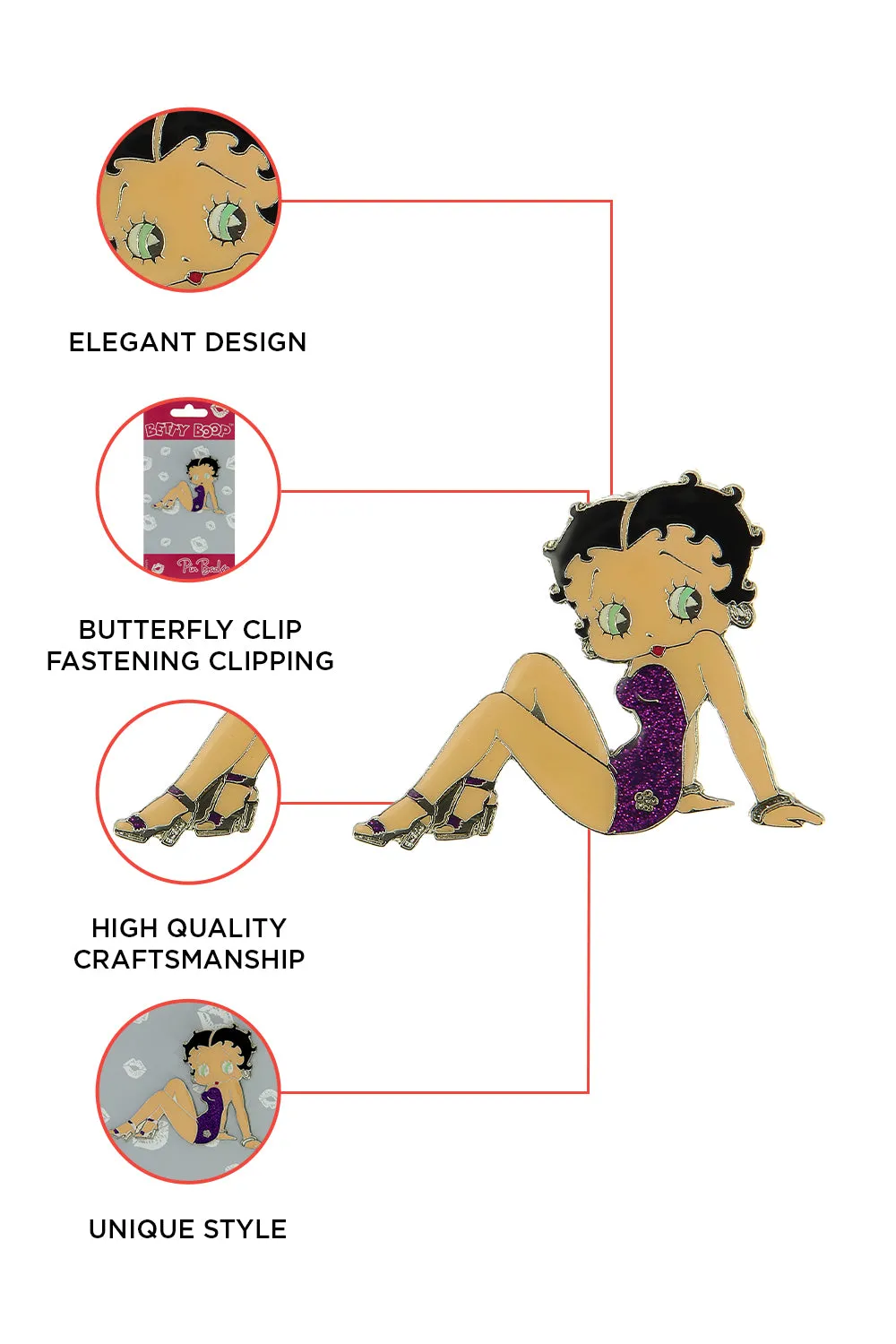 Betty Boop Lapel Pin - Swimsuit