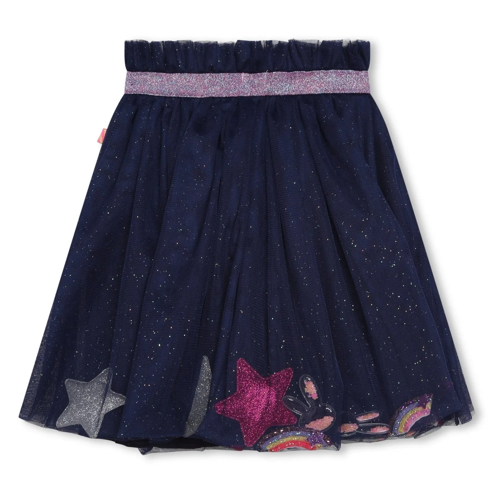 Billieblush Girls Exceptional Navy Heart & Star Tulle Skirt