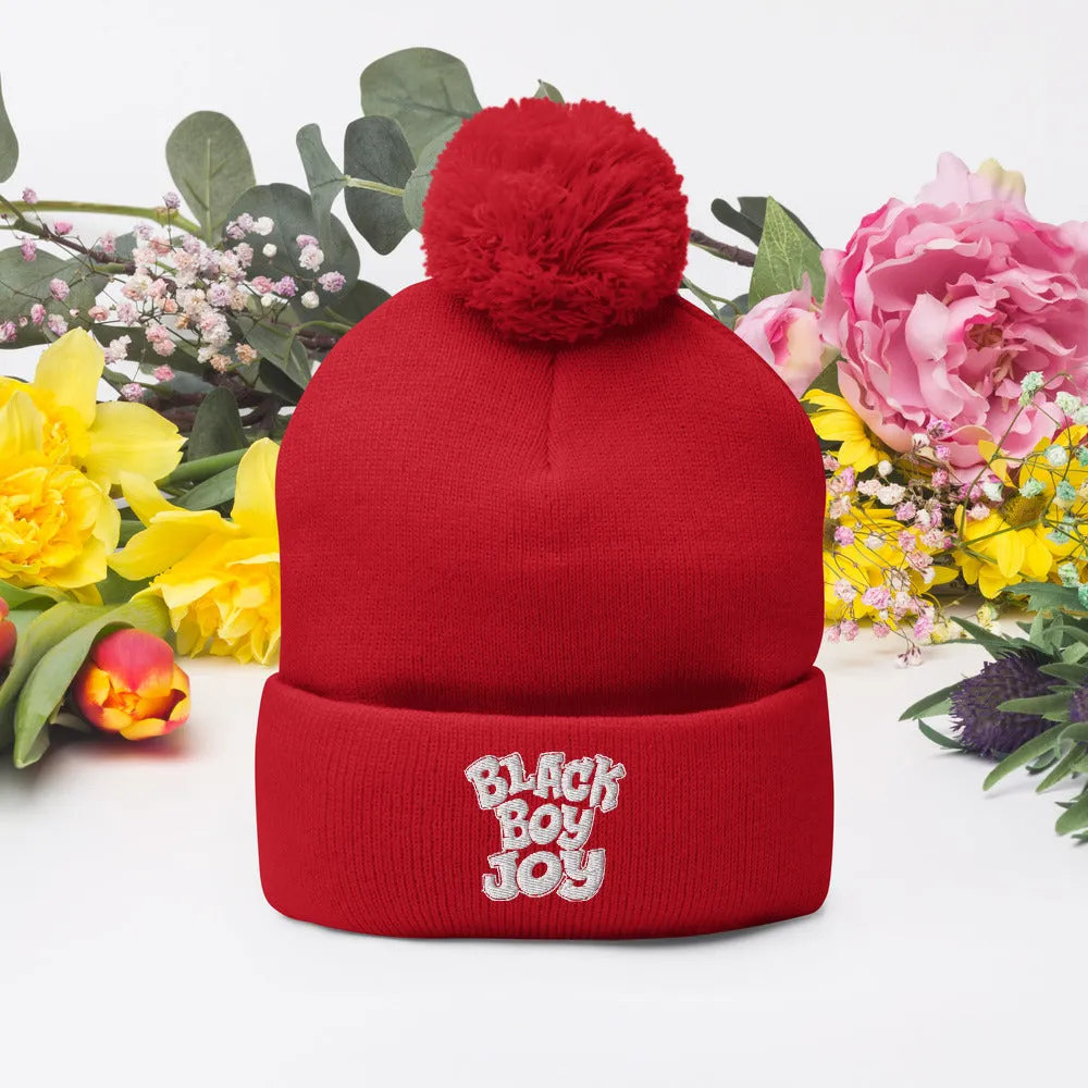 Black Boy Joy Pom Pom Knit Cap