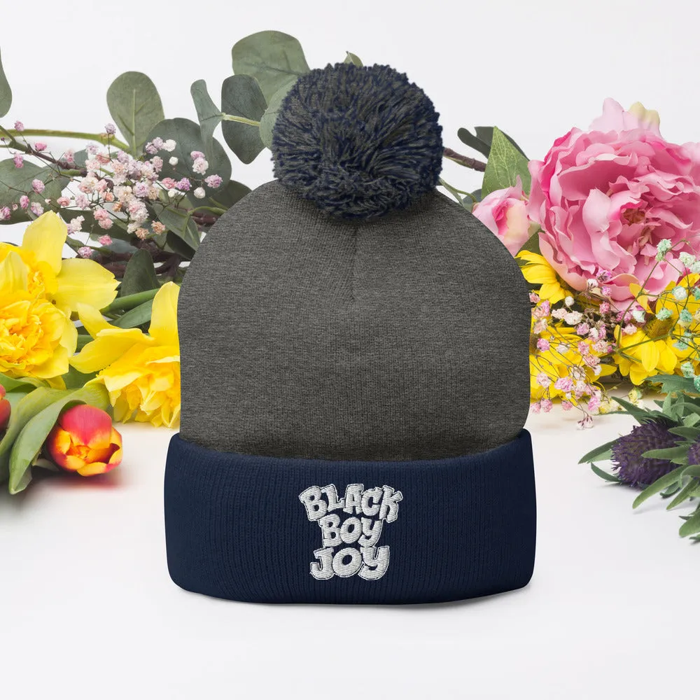 Black Boy Joy Pom Pom Knit Cap