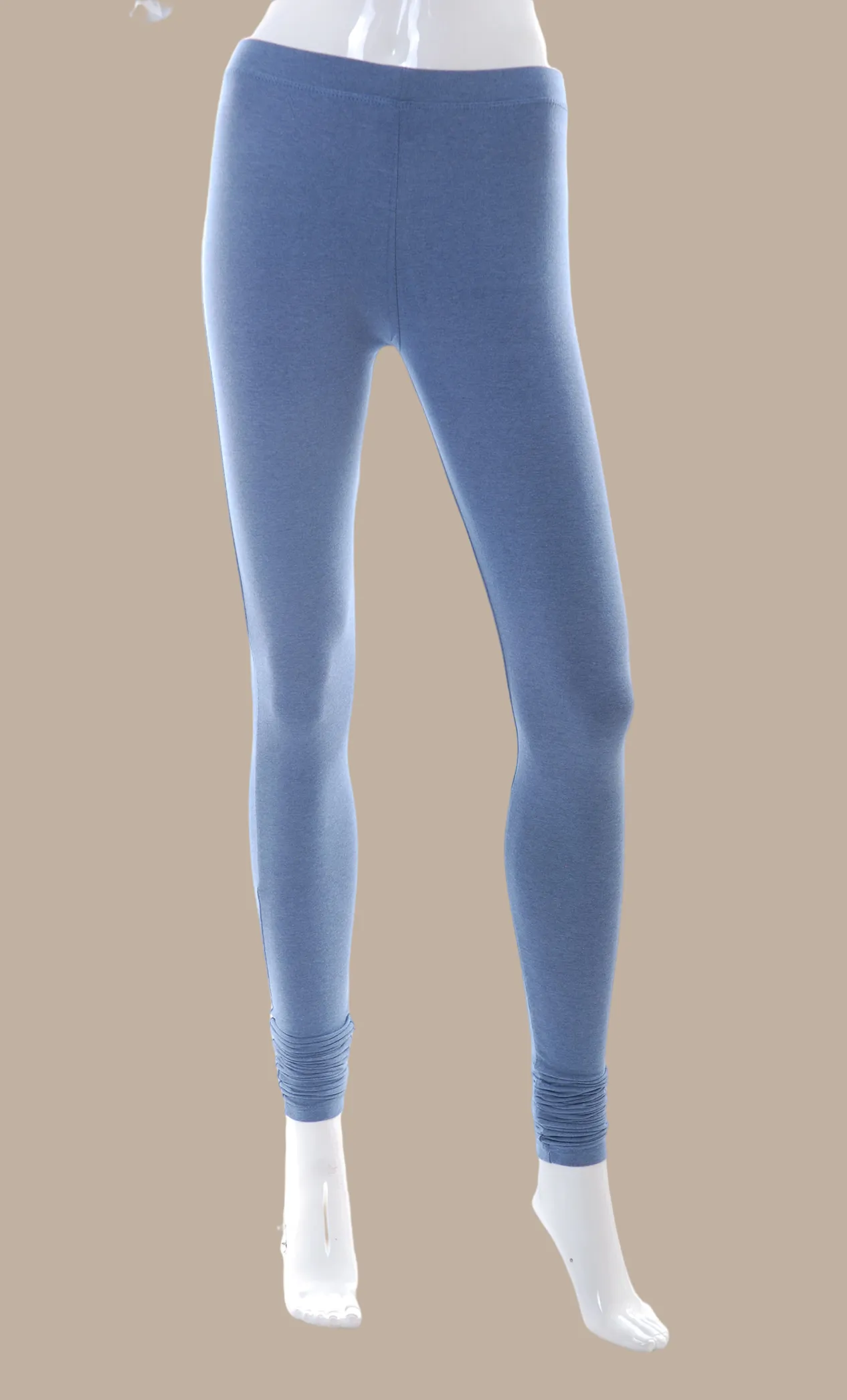 Blue Denim Shade Cotton Leggings