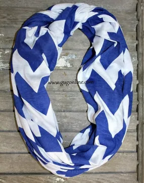 Blue Wide Chevron Infinity Scarf