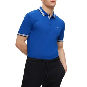 BOSS Paddy Cotton Pique Polo - Medium Blue