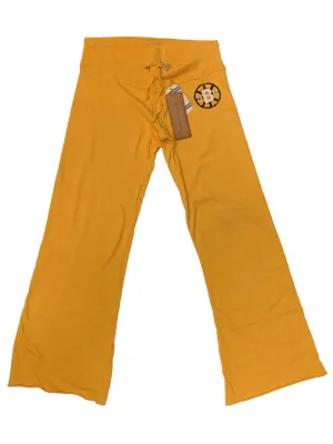 Boston Bruins Retro Brand WOMEN'S Gold Raw Edge Drawstring Sweatpants