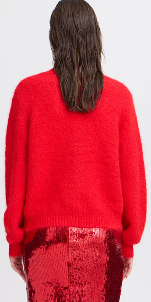 B.Young Mock Neck Sweater, red