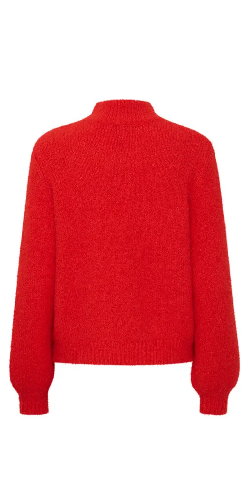 B.Young Mock Neck Sweater, red