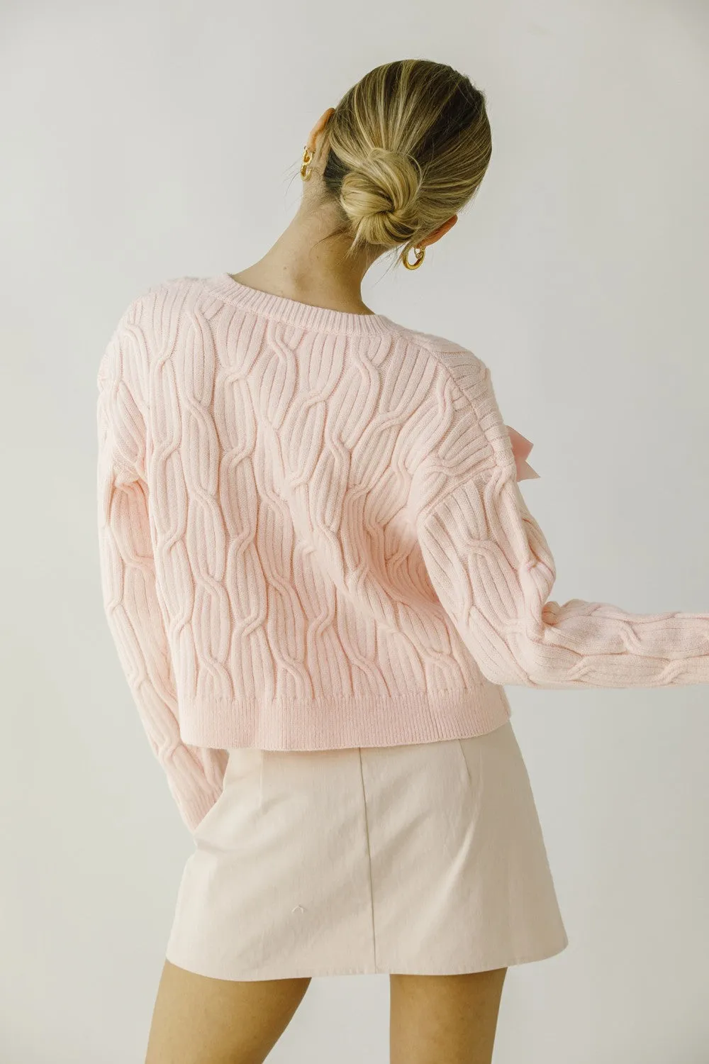 CABLE KNIT BOW SWEATER