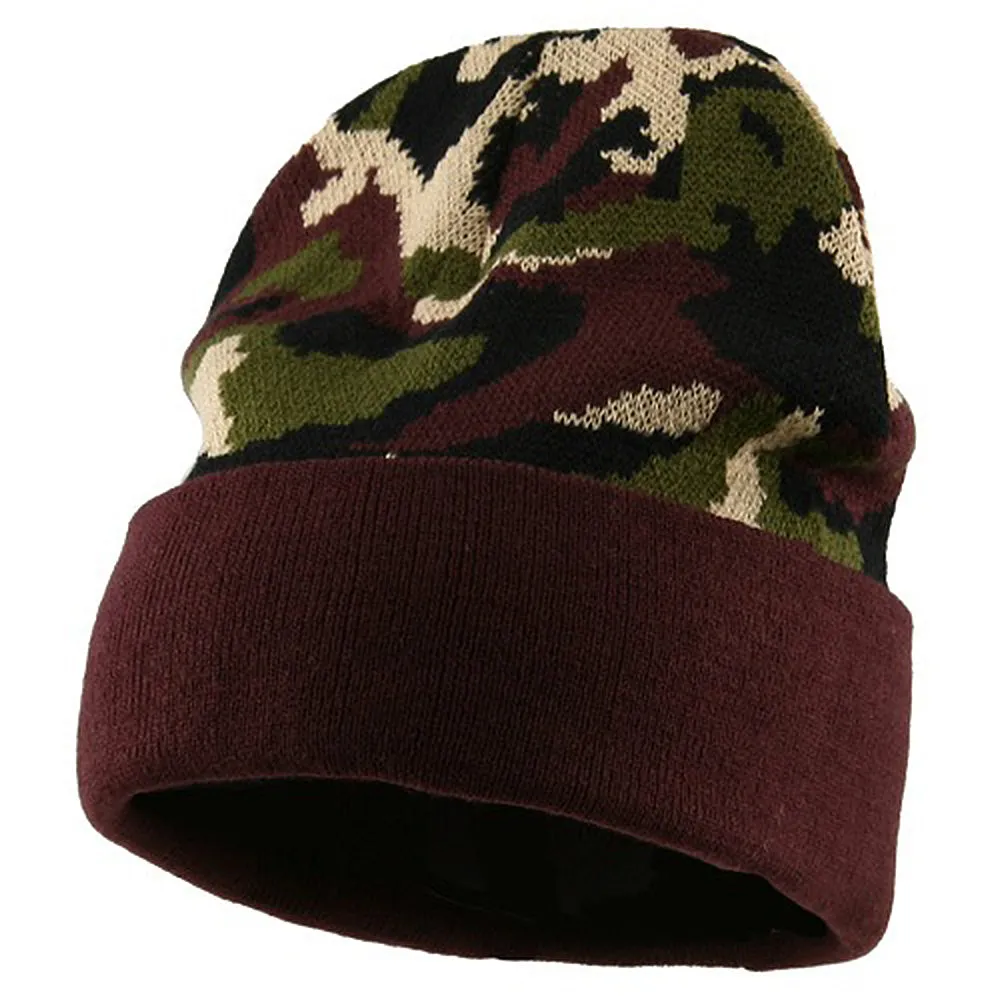 Camo Cuff Knit Cap