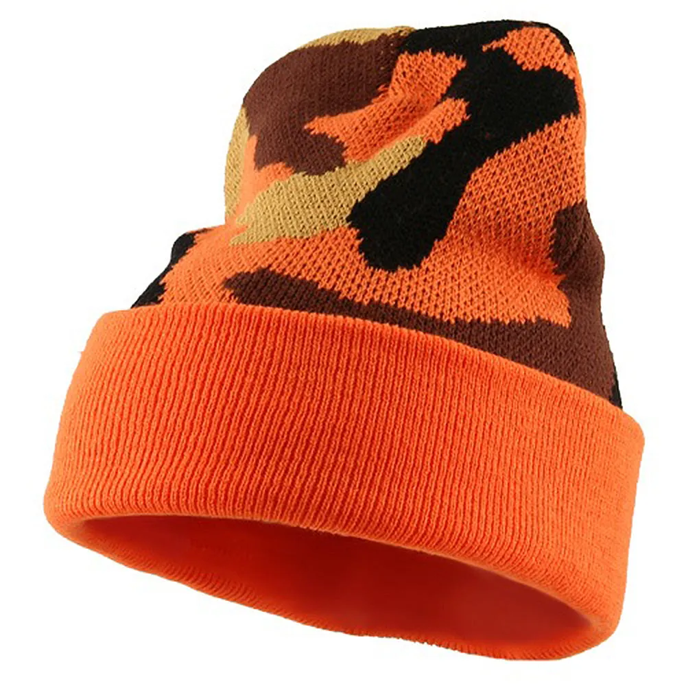 Camo Cuff Knit Cap