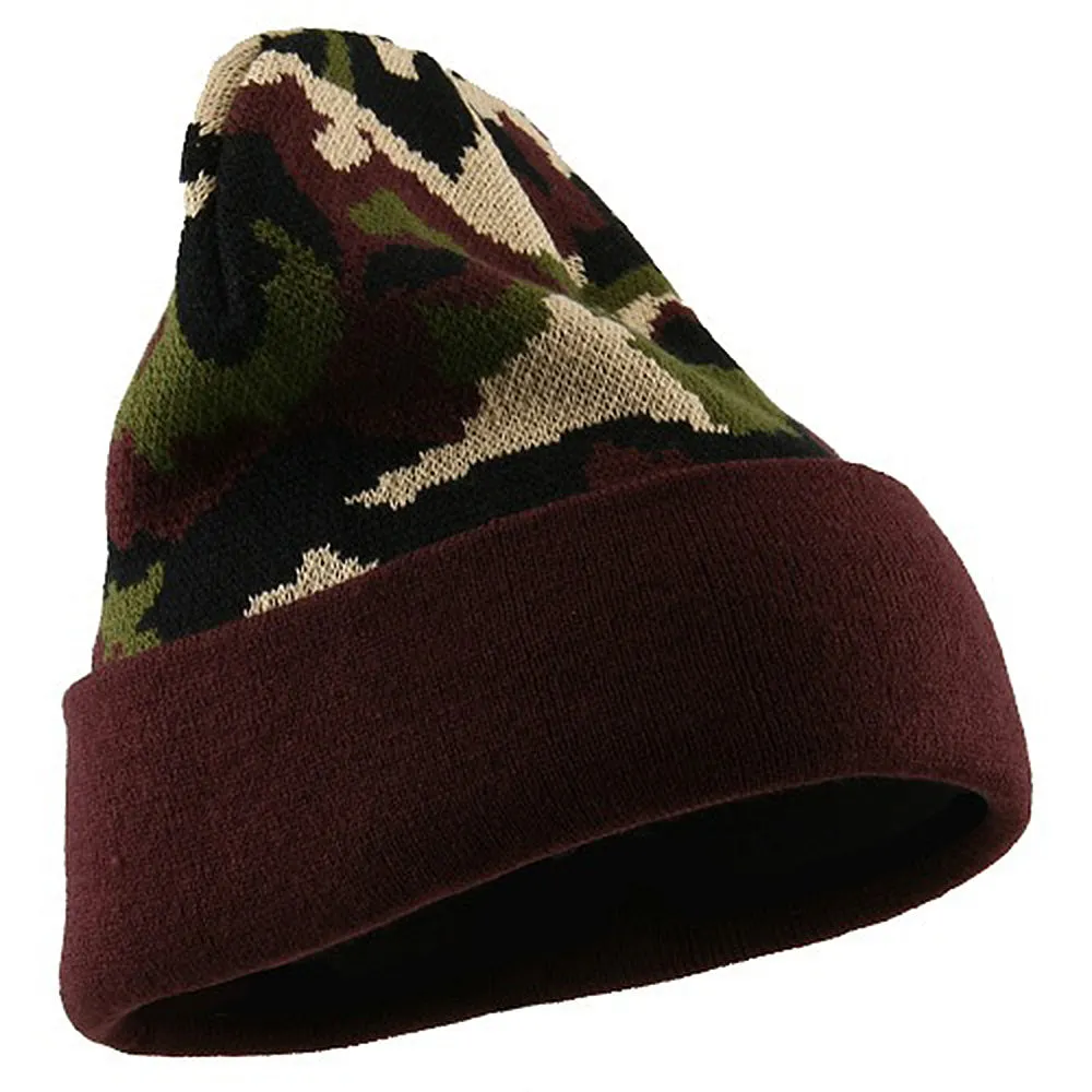 Camo Cuff Knit Cap