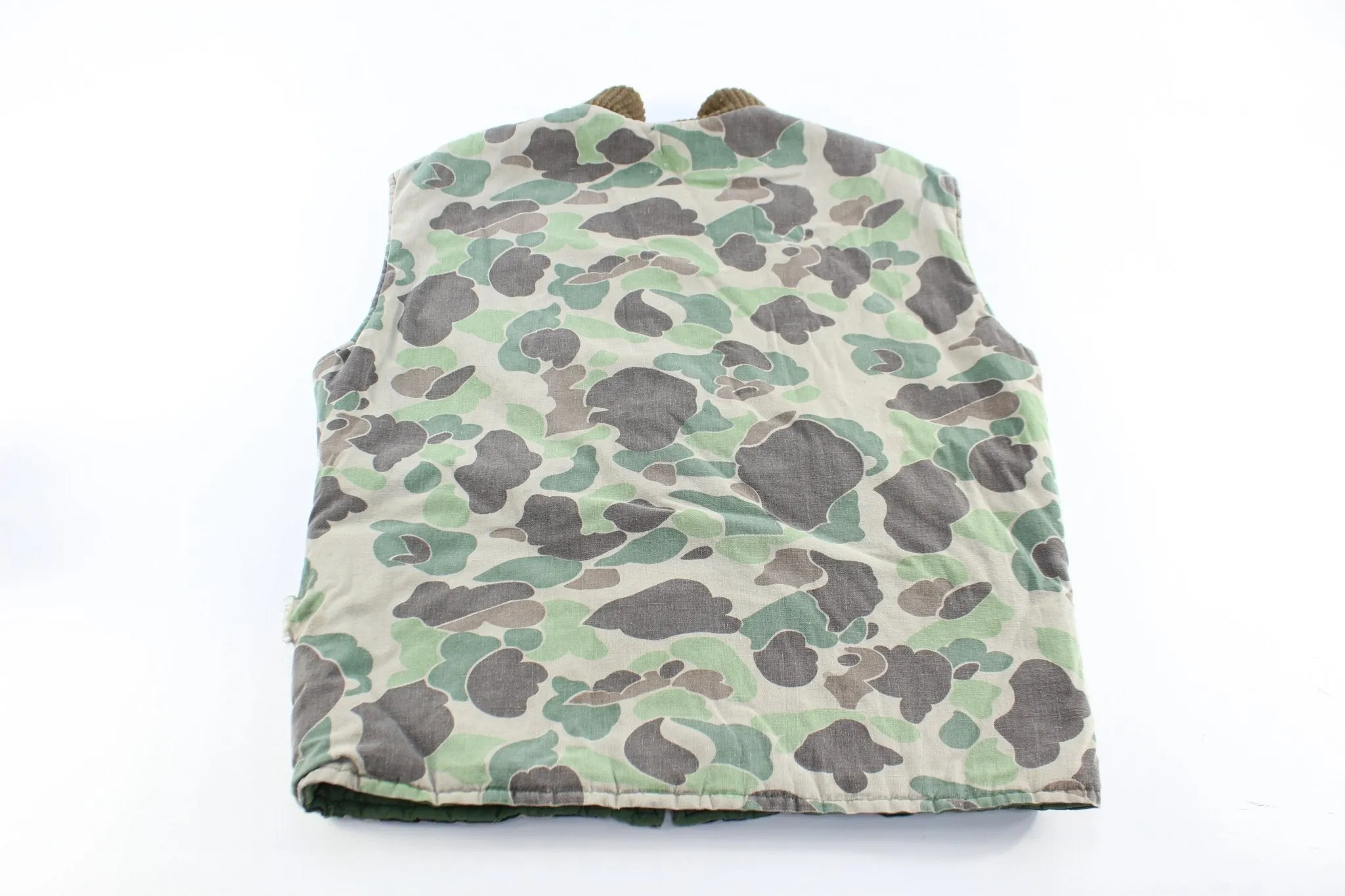 Camo Quilted Zip Up Vest