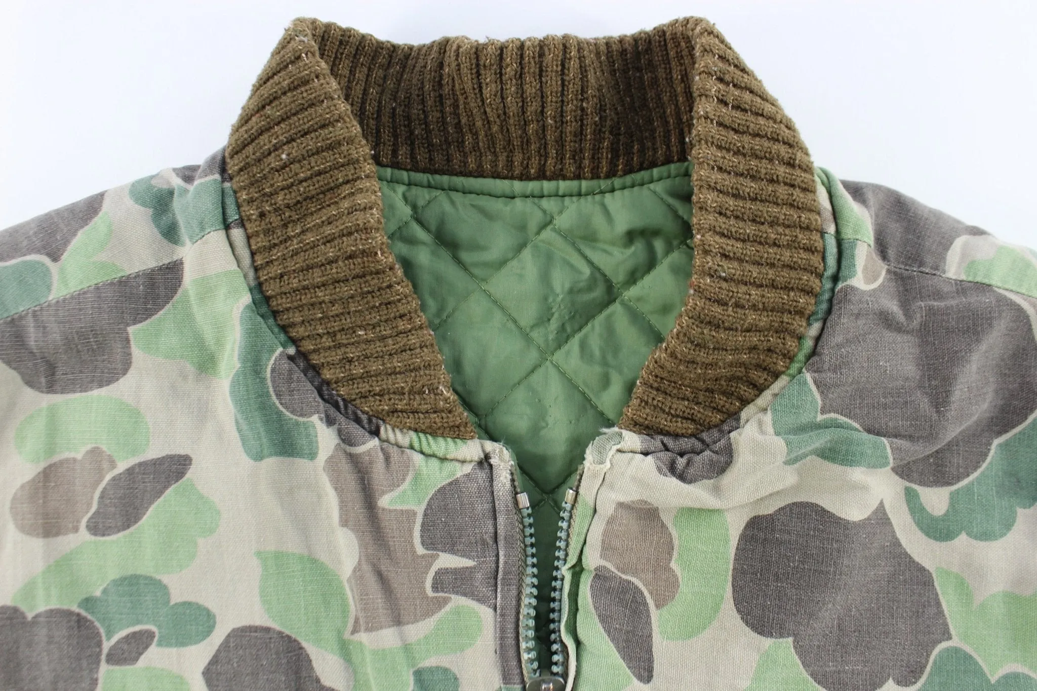 Camo Quilted Zip Up Vest