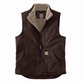 Carhartt Mock-Neck Sherpa Vest Dark Brown