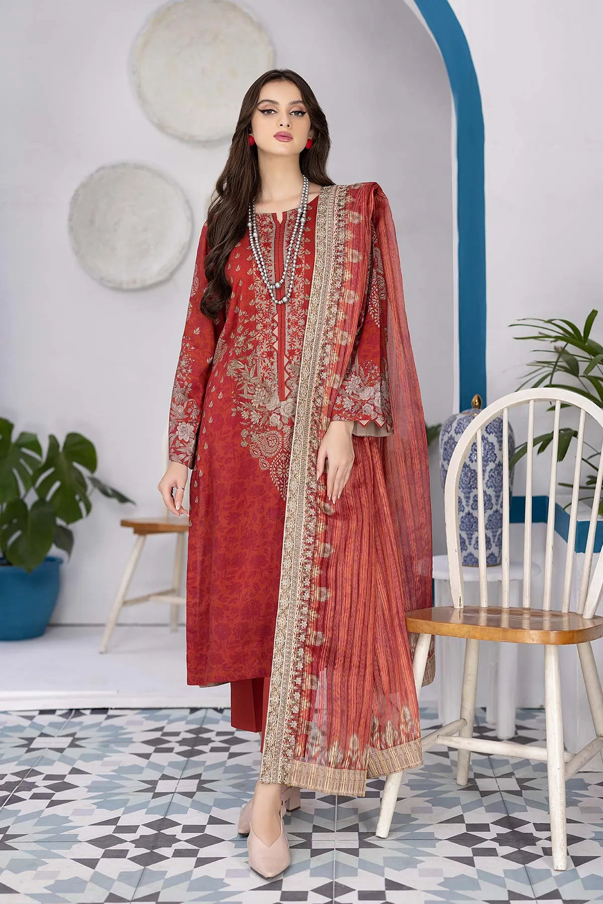 Charizma Print Melody Fall/Winter · Printed Marina Suit With Embroidered Dupatta – PEW22-03