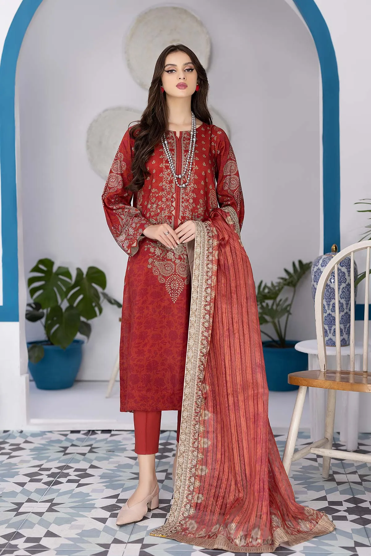 Charizma Print Melody Fall/Winter · Printed Marina Suit With Embroidered Dupatta – PEW22-03