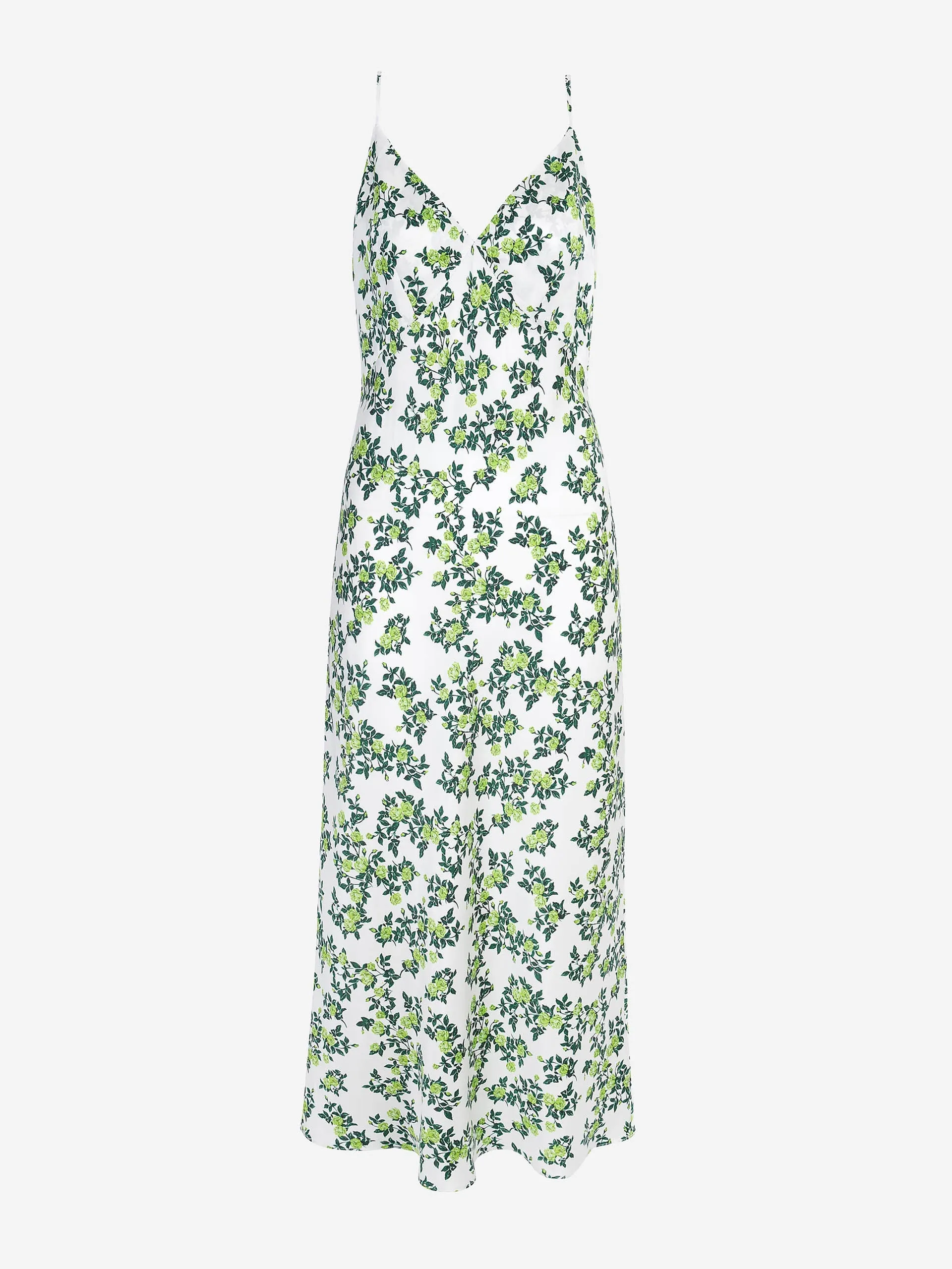 Chartreuse roses Trinny slip night dress