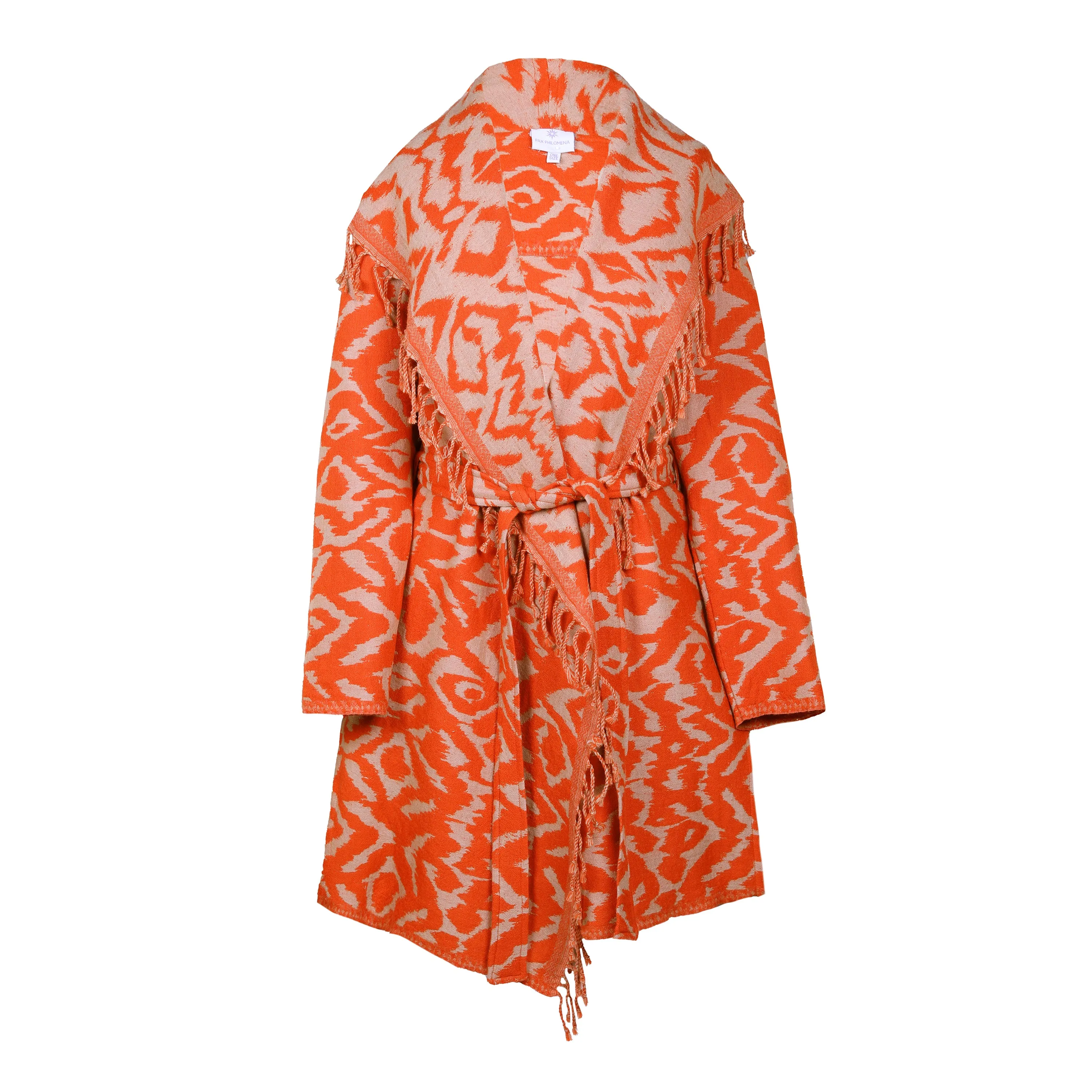 Cheryl Tangerine Boiled Wool Coat