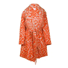 Cheryl Tangerine Boiled Wool Coat