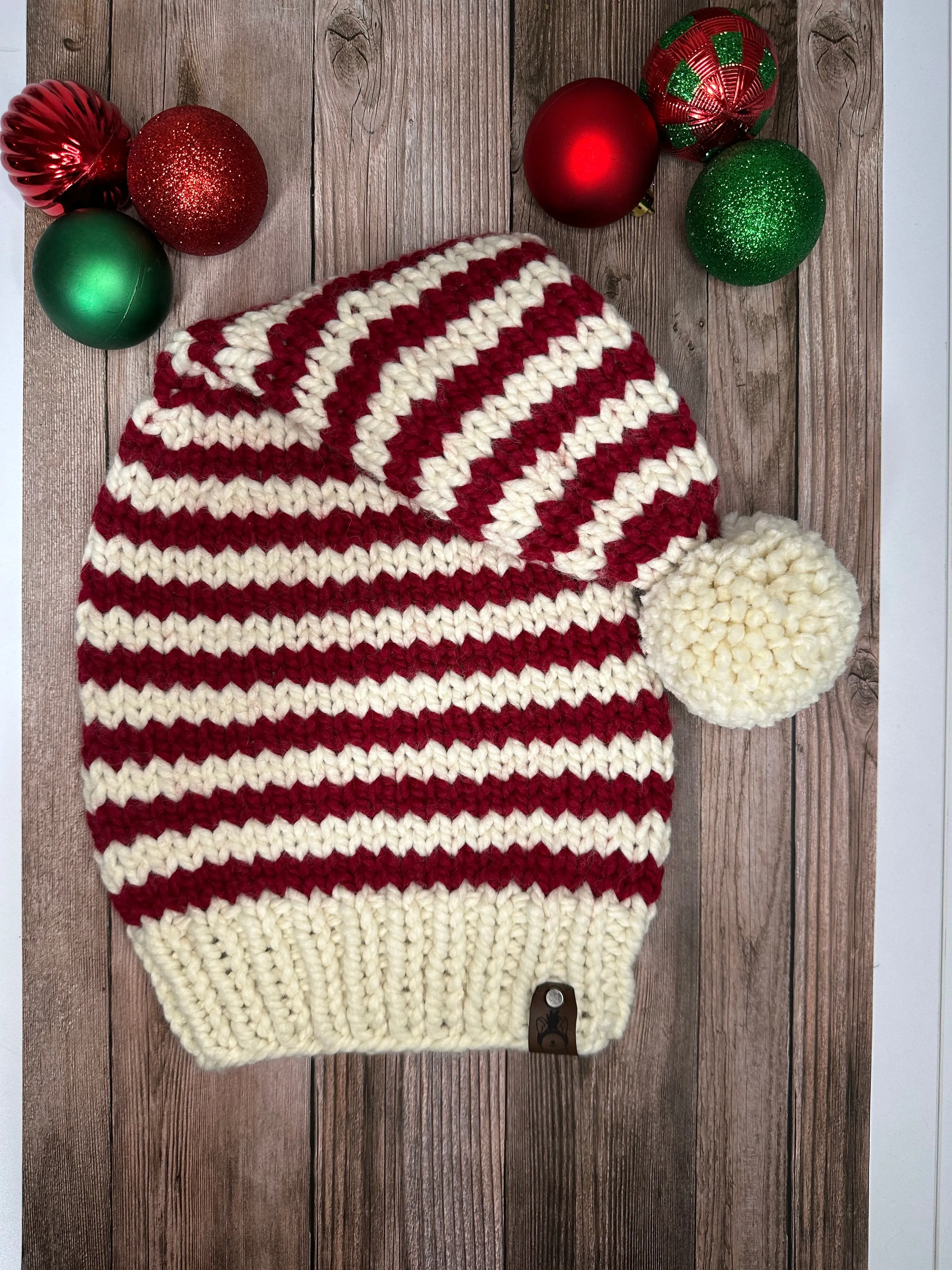 Christmas Santa Stripe Knit Beanie