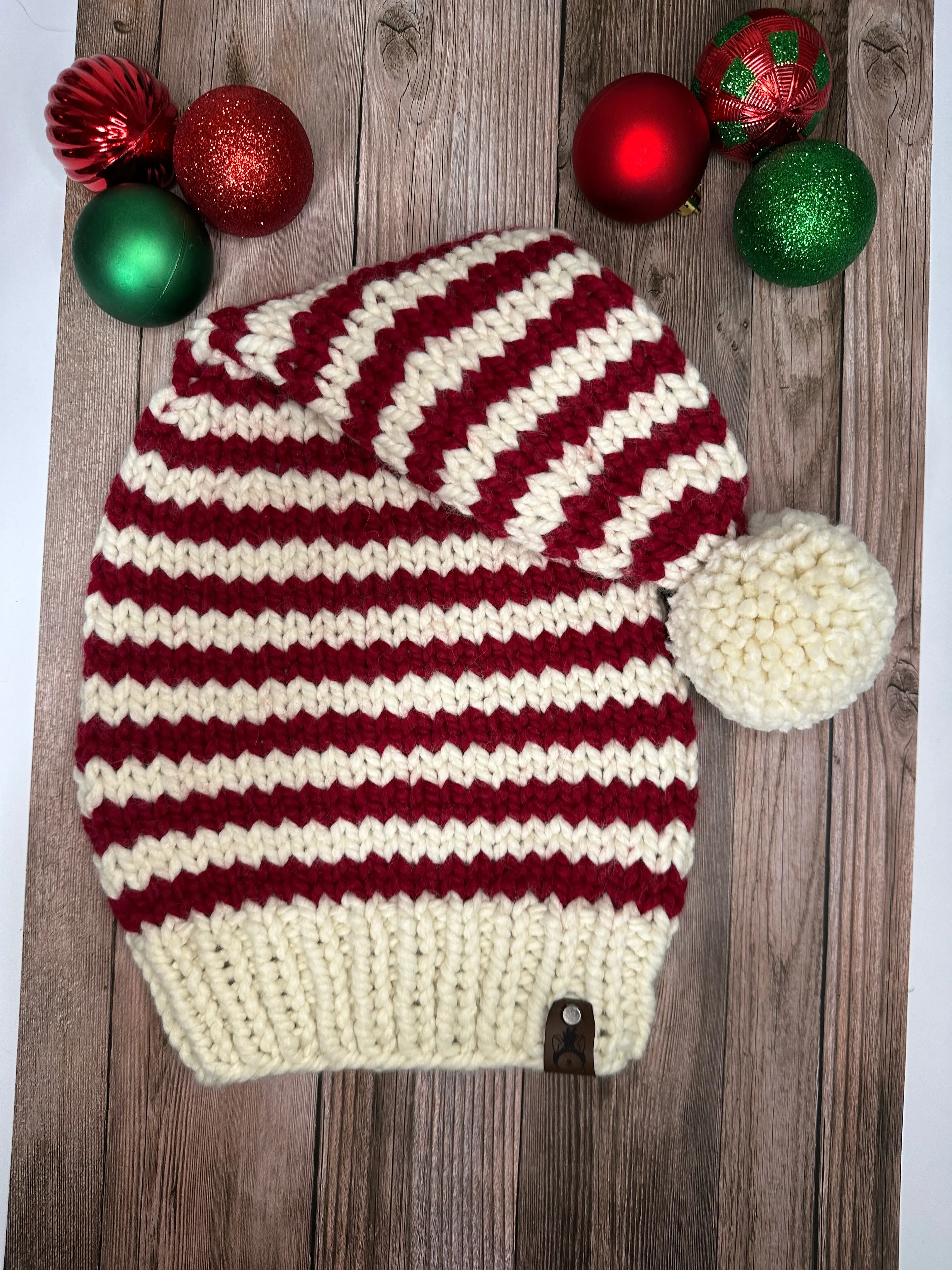 Christmas Santa Stripe Knit Beanie