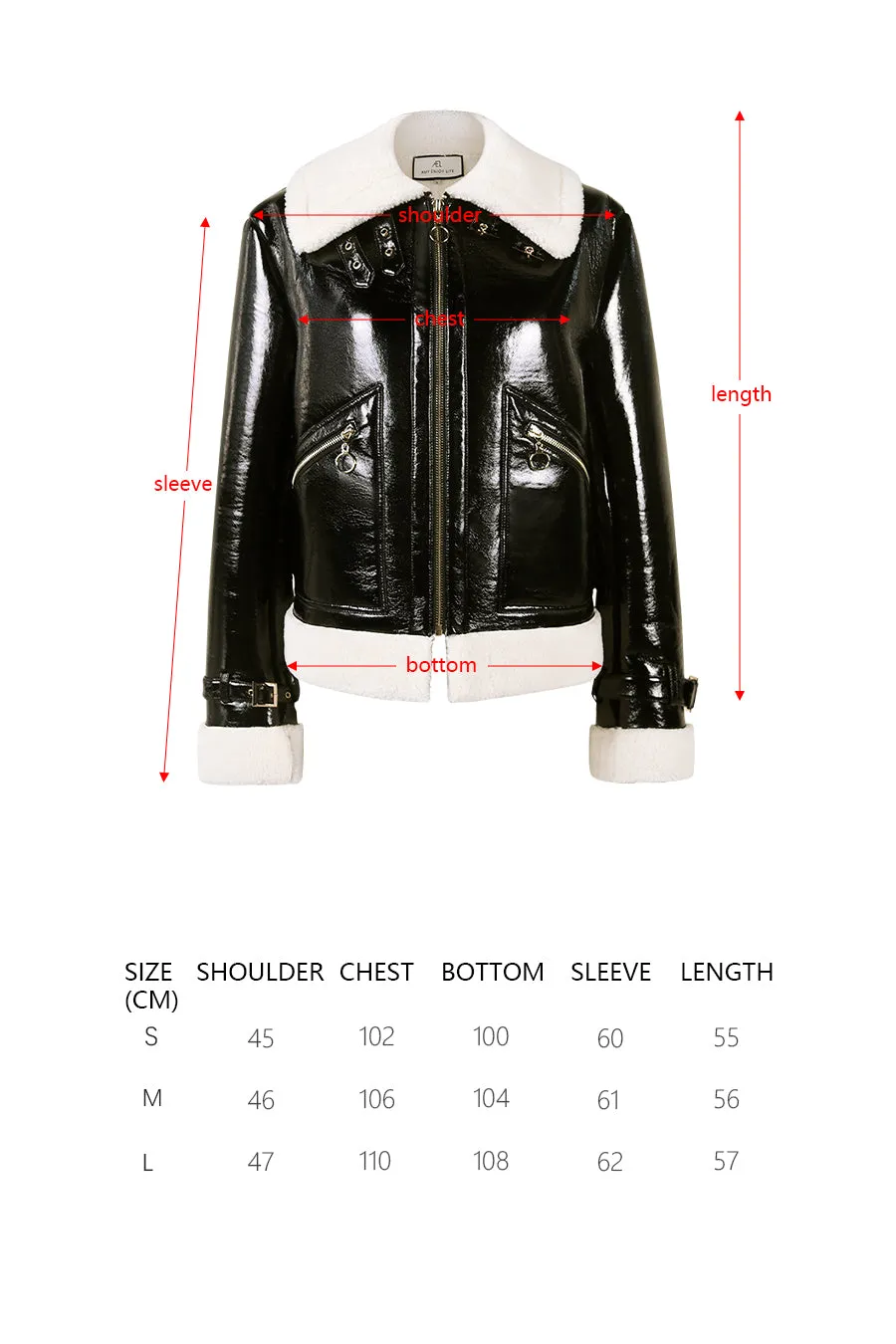 Cool punk Black leather coat