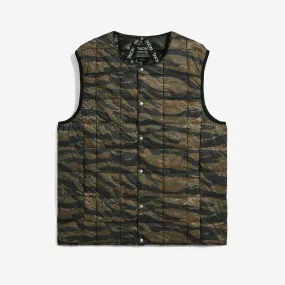 Crew Neck Button Down Vest - Tiger Stripe Camo